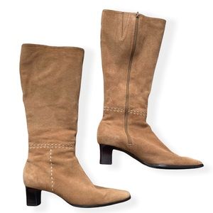 Suede knee high boots